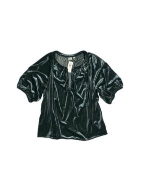 GAP Brand NWT Bohemian Teal Crushed Velvet Puff Sleeves Top